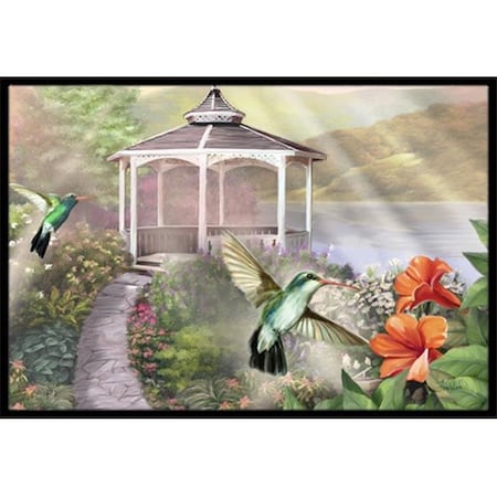 Carolines Treasures PTW2053MAT Garden Gazebo Hummingbird Duo Indoor & Outdoor Mat; 18 x 27 in. PTW2053MAT